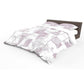 Soft Lilac Square Pattern Duvet Cover Set
