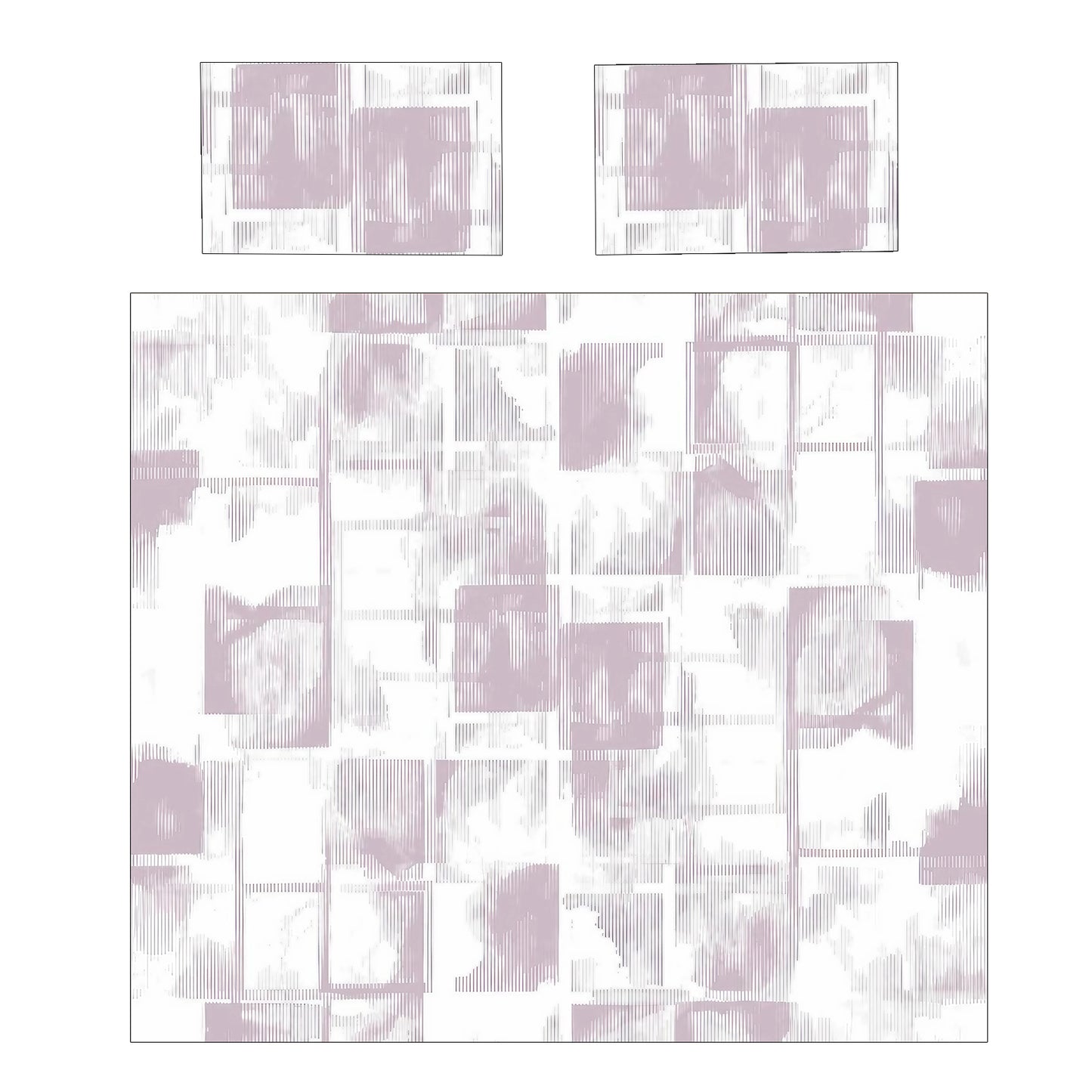 Soft Lilac Square Pattern Duvet Cover Set