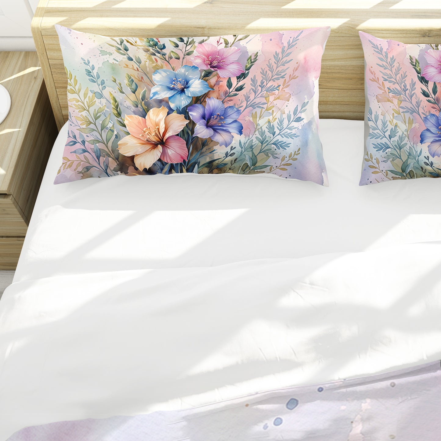 Soft Pastel Wildflower Duvet Cover Set