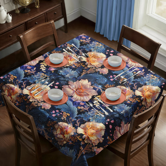 Soft Peach Roses Square Tablecloth