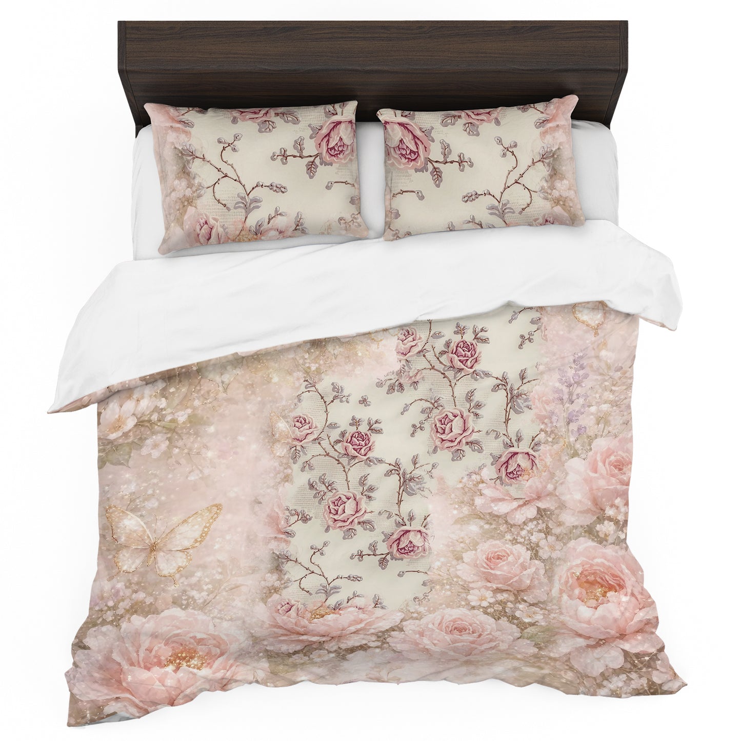 Soft Pink Butterflies Duvet Cover Set