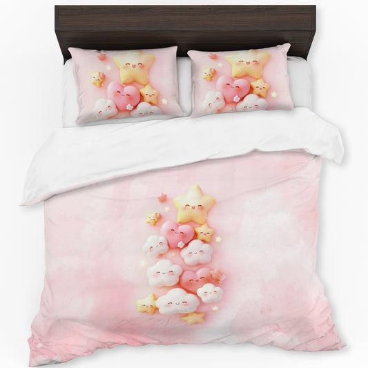 Soft Pink Cosmic Joy Duvet Cover Set