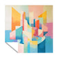 Soft Pink Cubism Square Tablecloth
