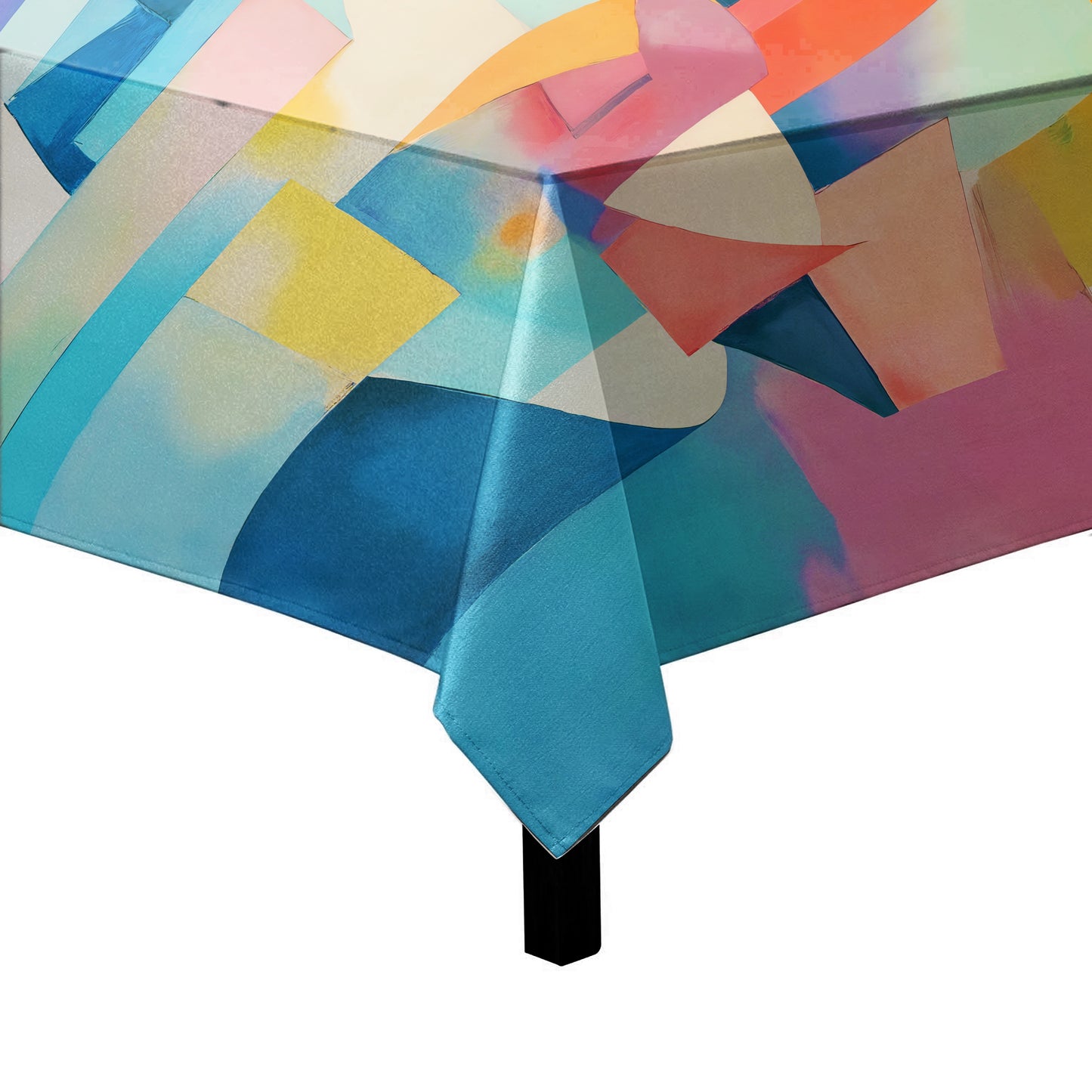 Soft Pink Cubism Square Tablecloth