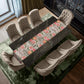 Soft Pink and Peach Flowers on Grey Table Runner By Mark van Vuuren