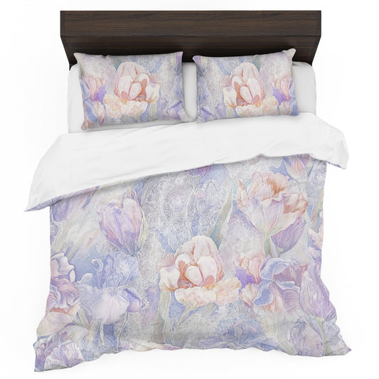 Soft Shades Pastel Flower Duvet Cover Set