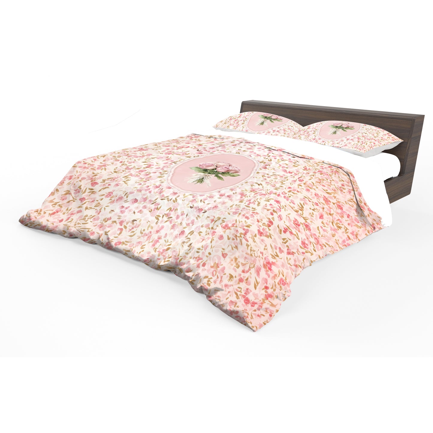 Soft Shades Peach Bouquet Duvet Cover Set