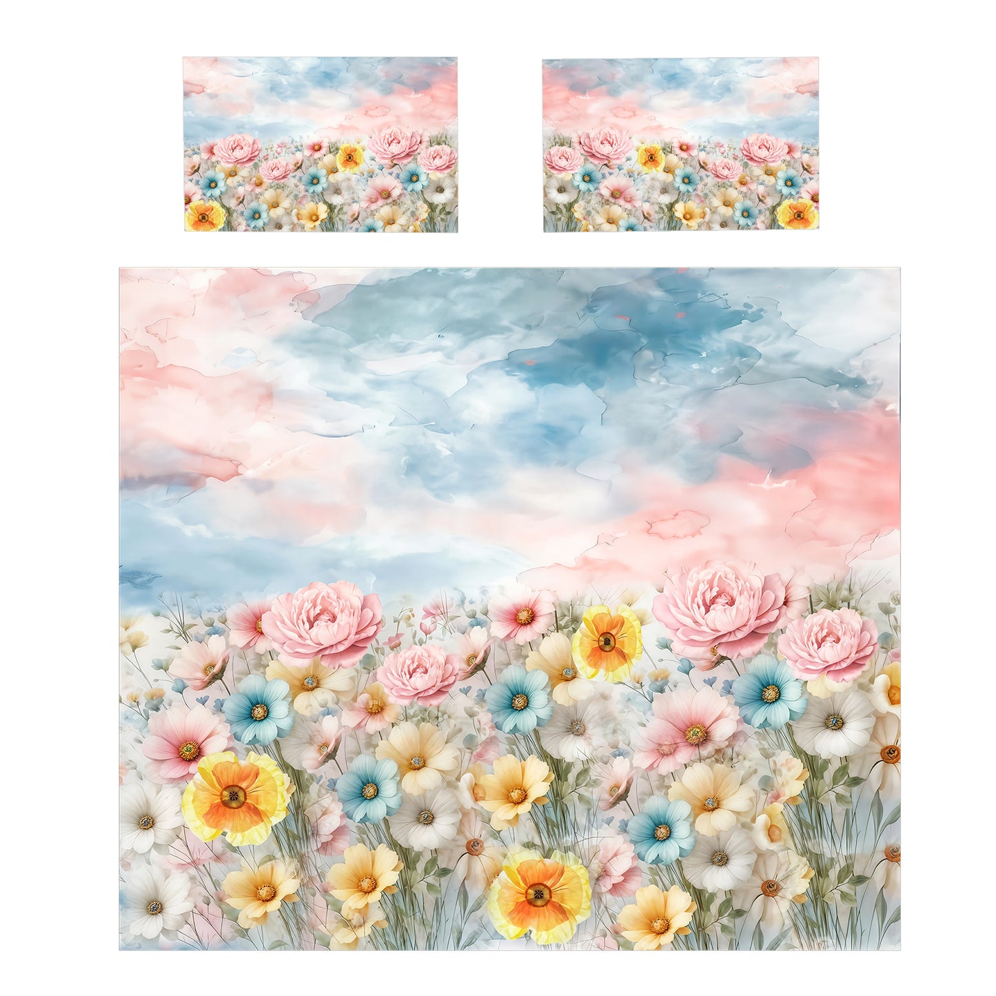 Soft Shades Sun on the Flowers Duvet Cover Set