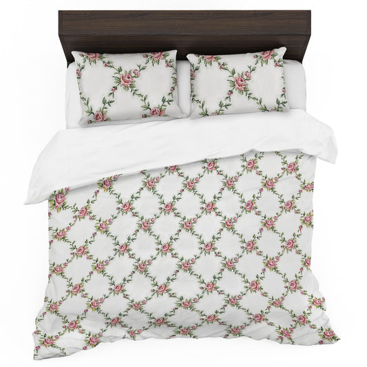 Soft Shades Vintage Rose Pattern Duvet Cover Set