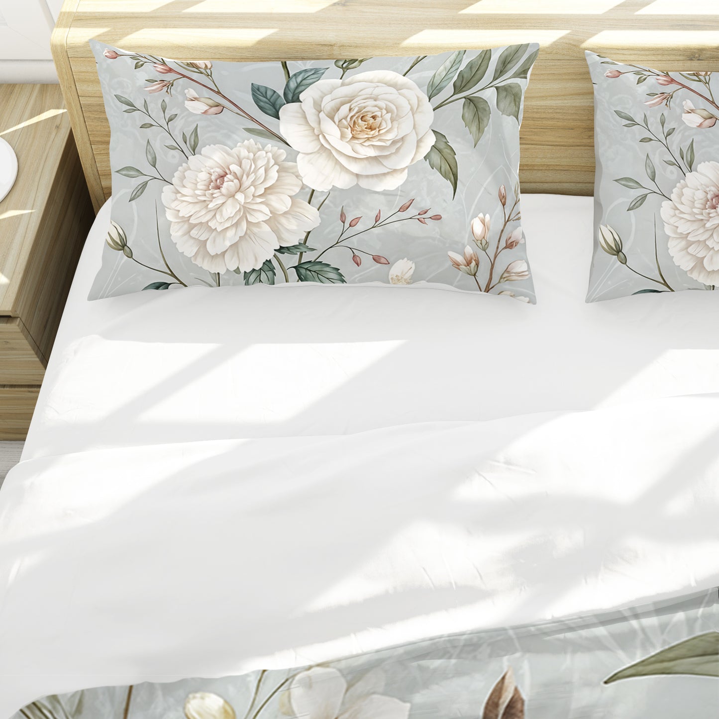 Soft Shades White Rose Duvet Cover Set