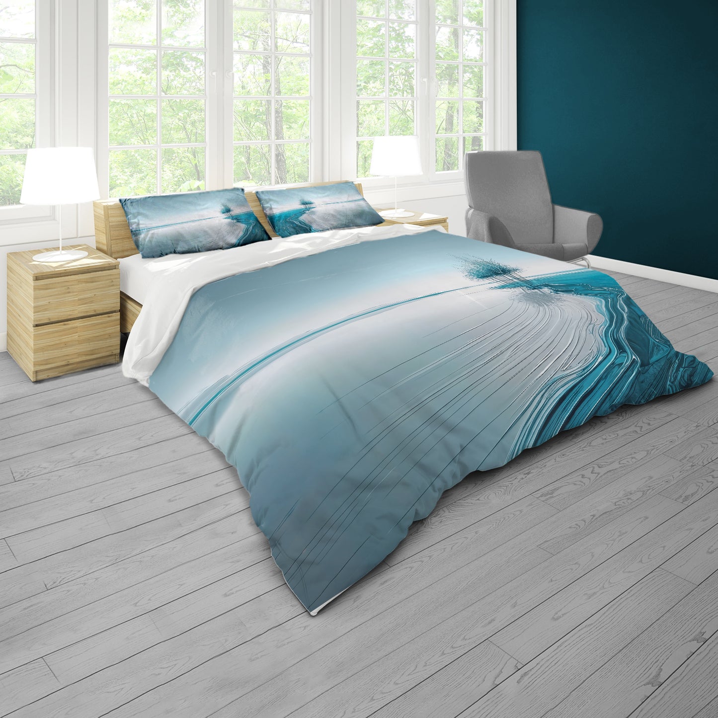 Solitude Turqouise Duvet Cover Set