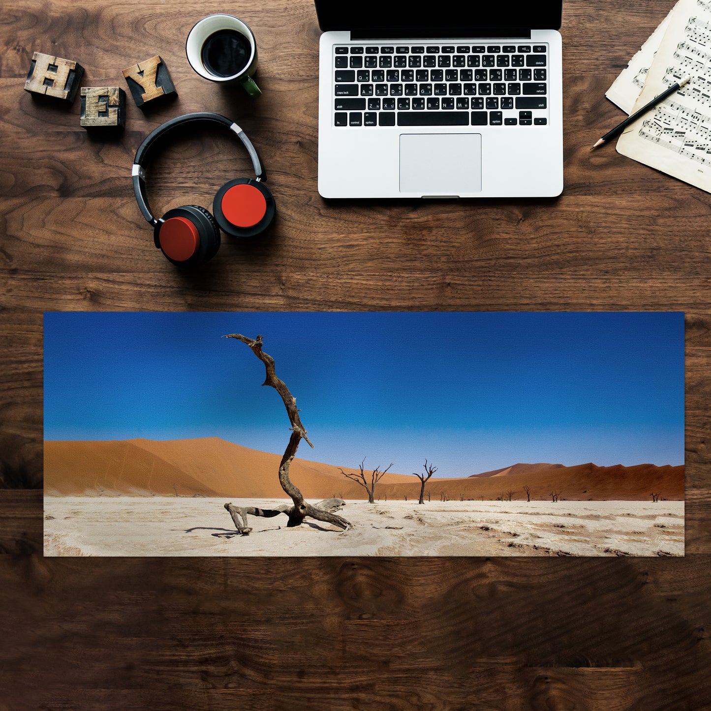 Sossusvlei Deadvlei Namibia Desert Desk Pad by Fanie Heymans