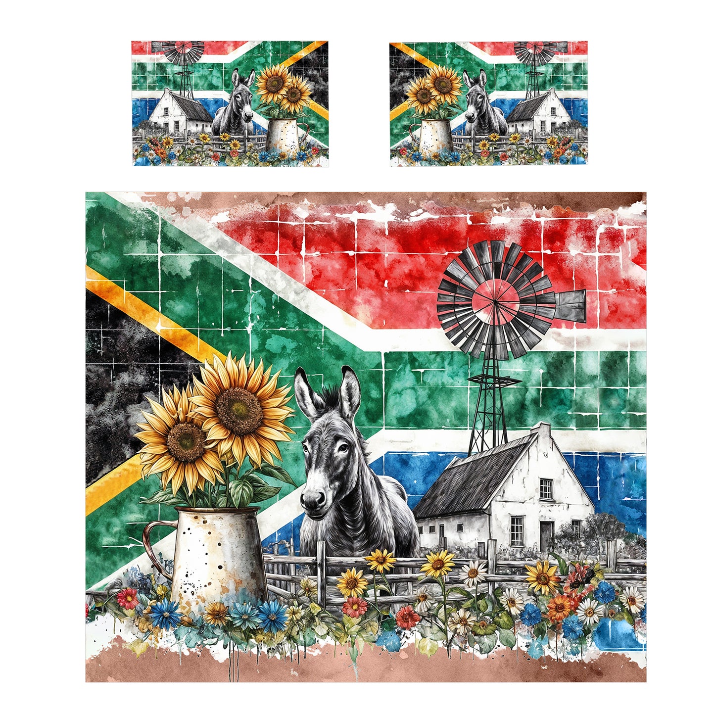 South African Donkey Duvet Cover Set