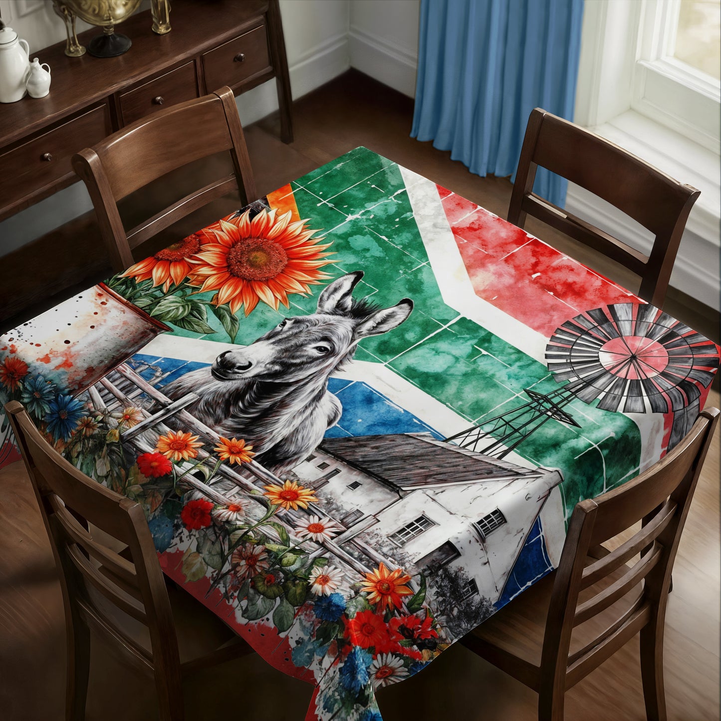 South African Donkey Square Tablecloth