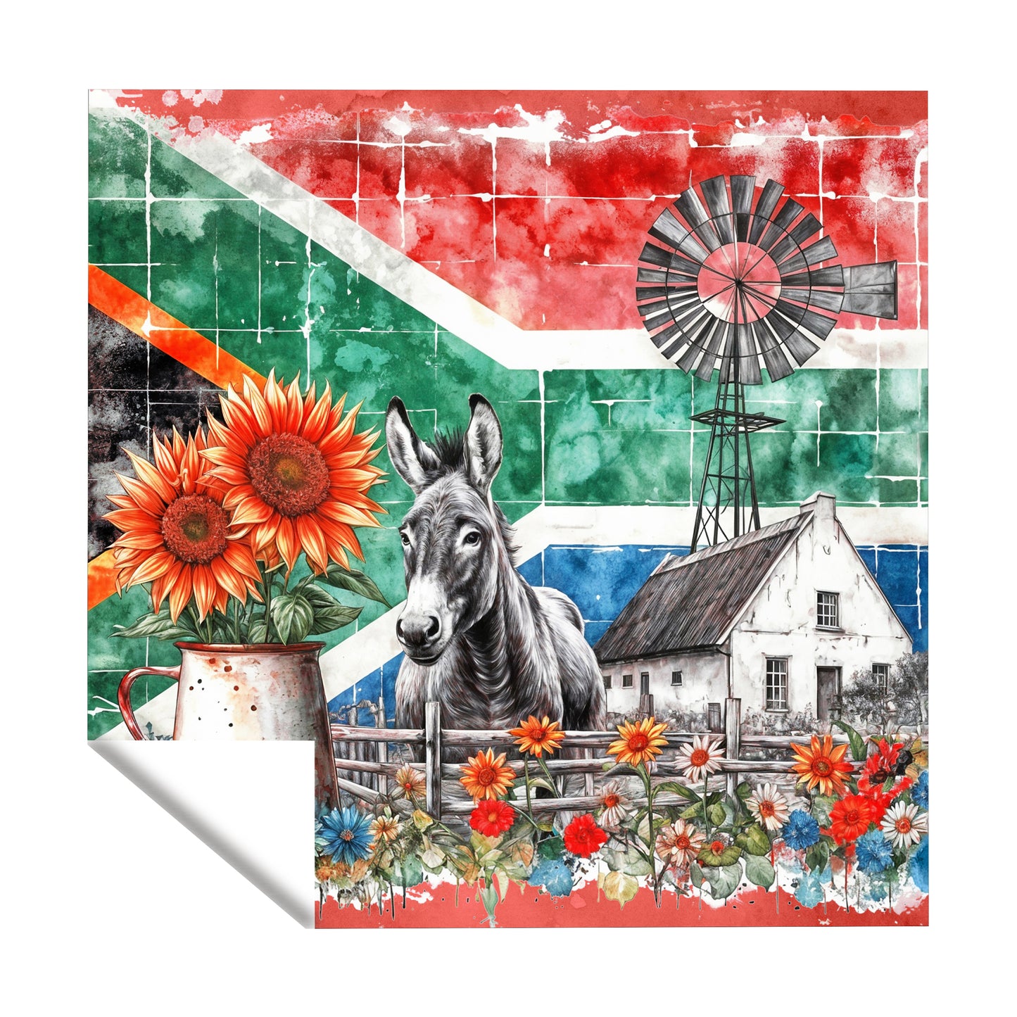 South African Donkey Square Tablecloth