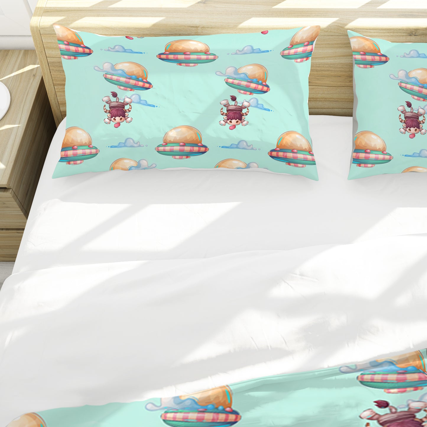 Spaceship Cow Kids Duvet Cover Set