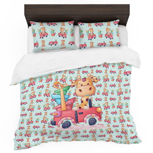 Speeding Giraffe Kids Duvet Cover Set