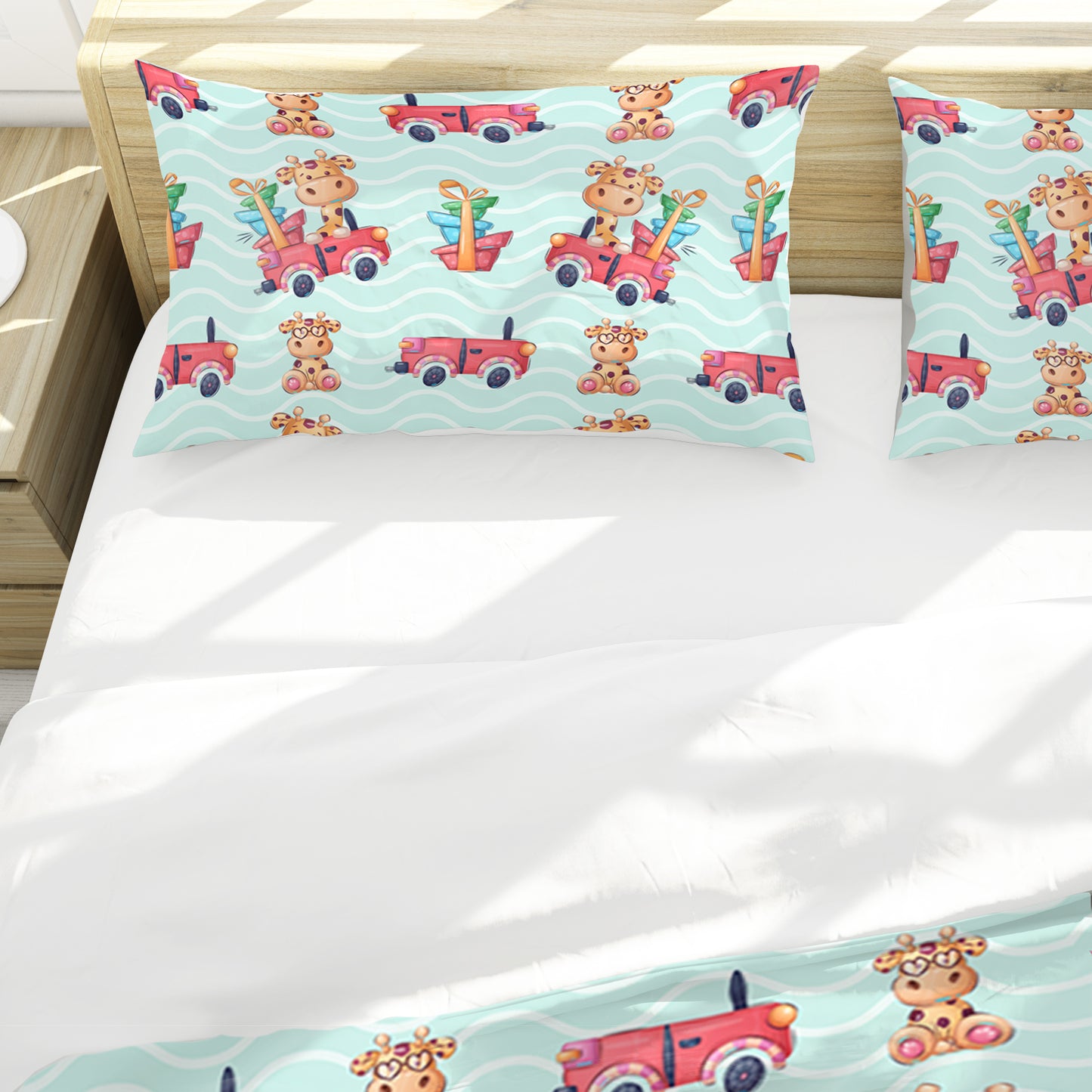 Speeding Giraffe Kids Duvet Cover Set