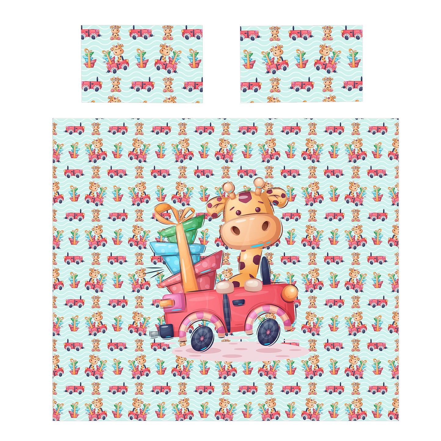 Speeding Giraffe Kids Duvet Cover Set