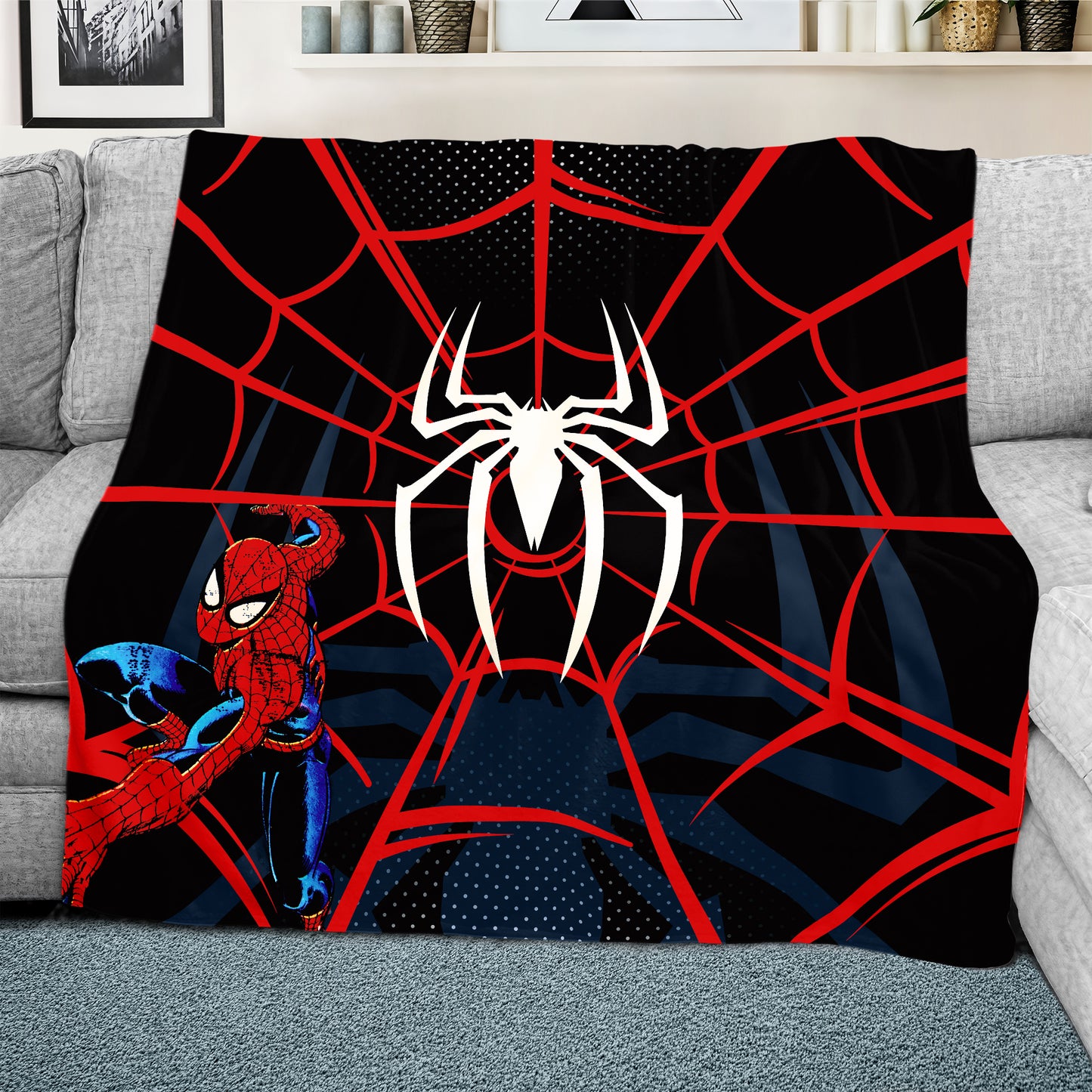 Spiderman Logo Light Weight Fleece Blanket