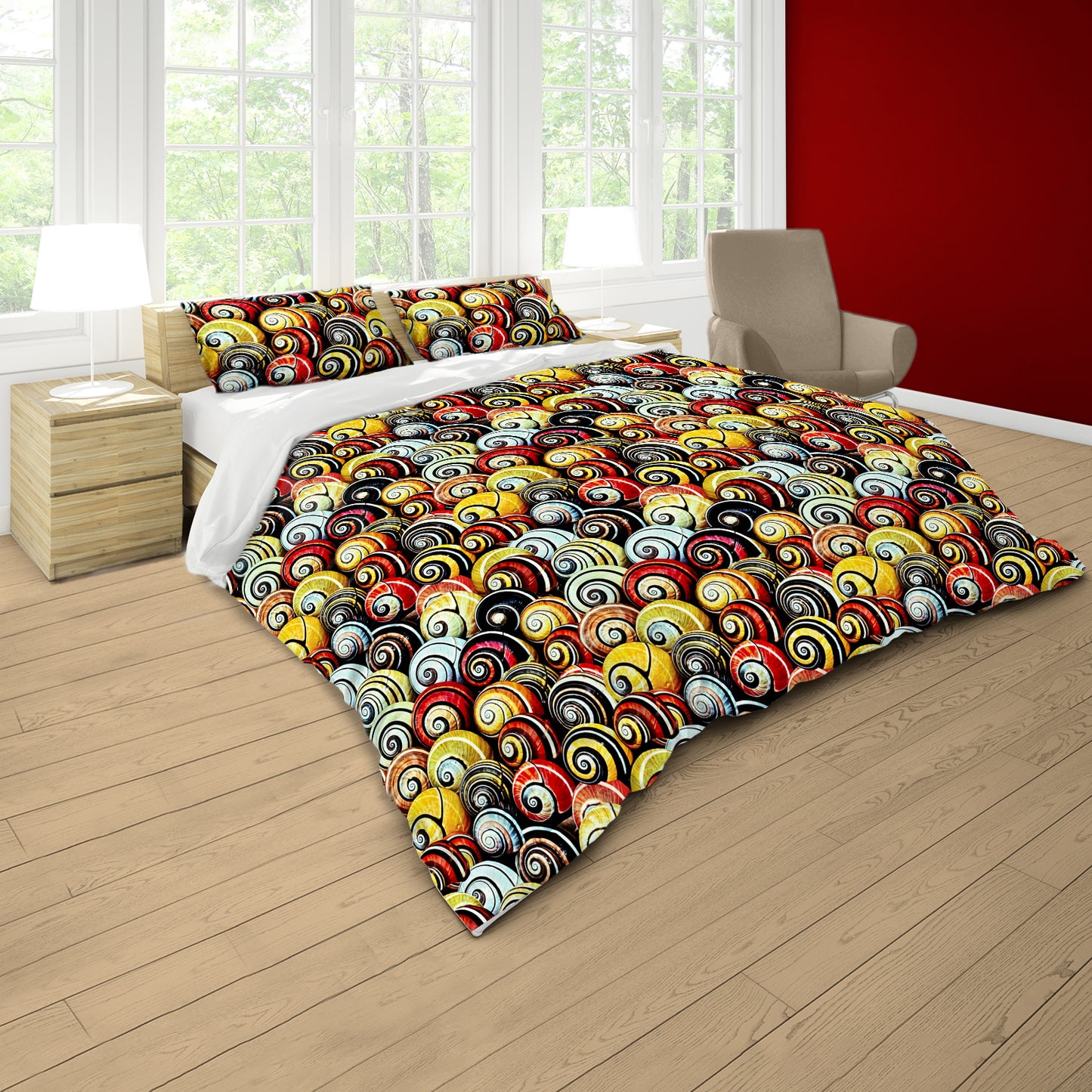 Spiral Shell Shoreline Duvet Cover Set