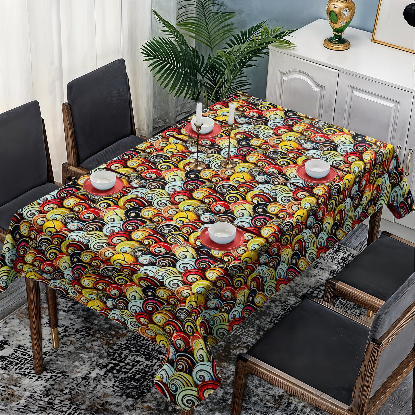 Spiral Shell Shoreline Rectangle Tablecloth
