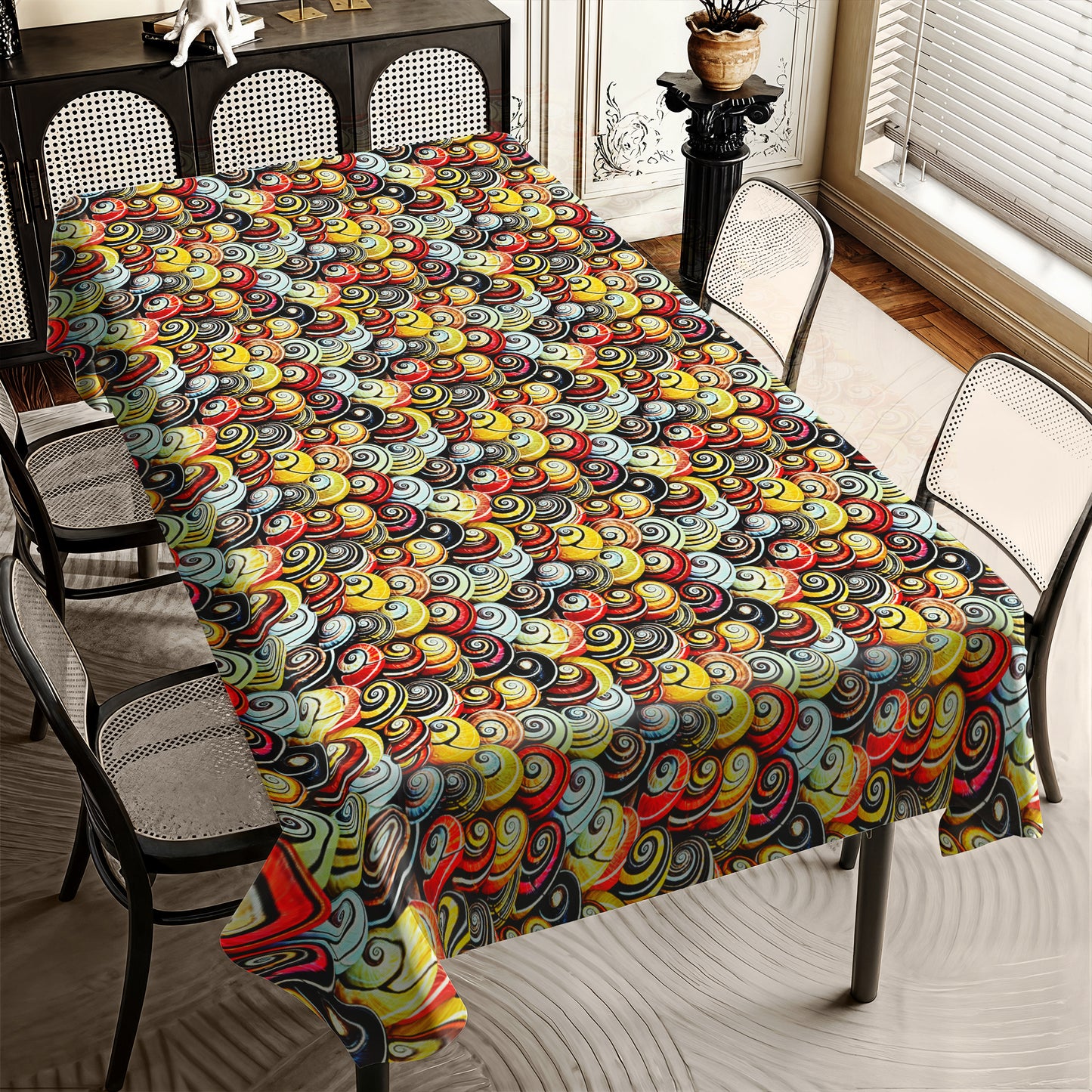 Spiral Shell Shoreline Rectangle Tablecloth