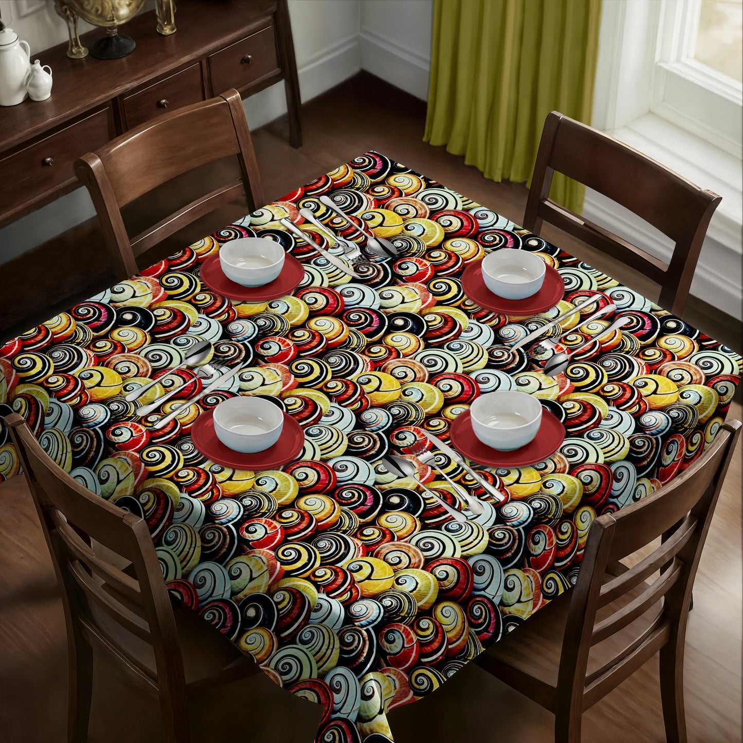 Spiral Shell Shoreline Square Tablecloth