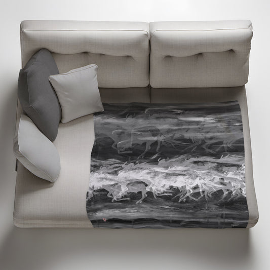 Spirits of the Stampede Light Weight Fleece Blanket by Fifo