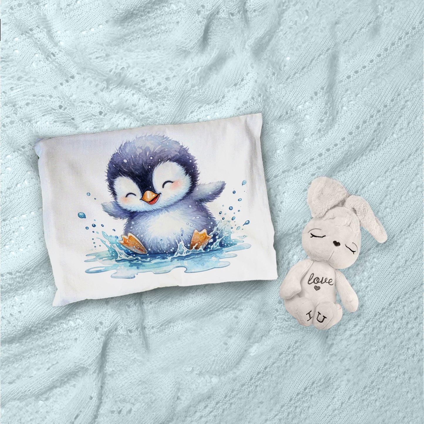 Splashing Penquin Cot Set