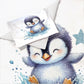 Splashing Penquin Cot Set