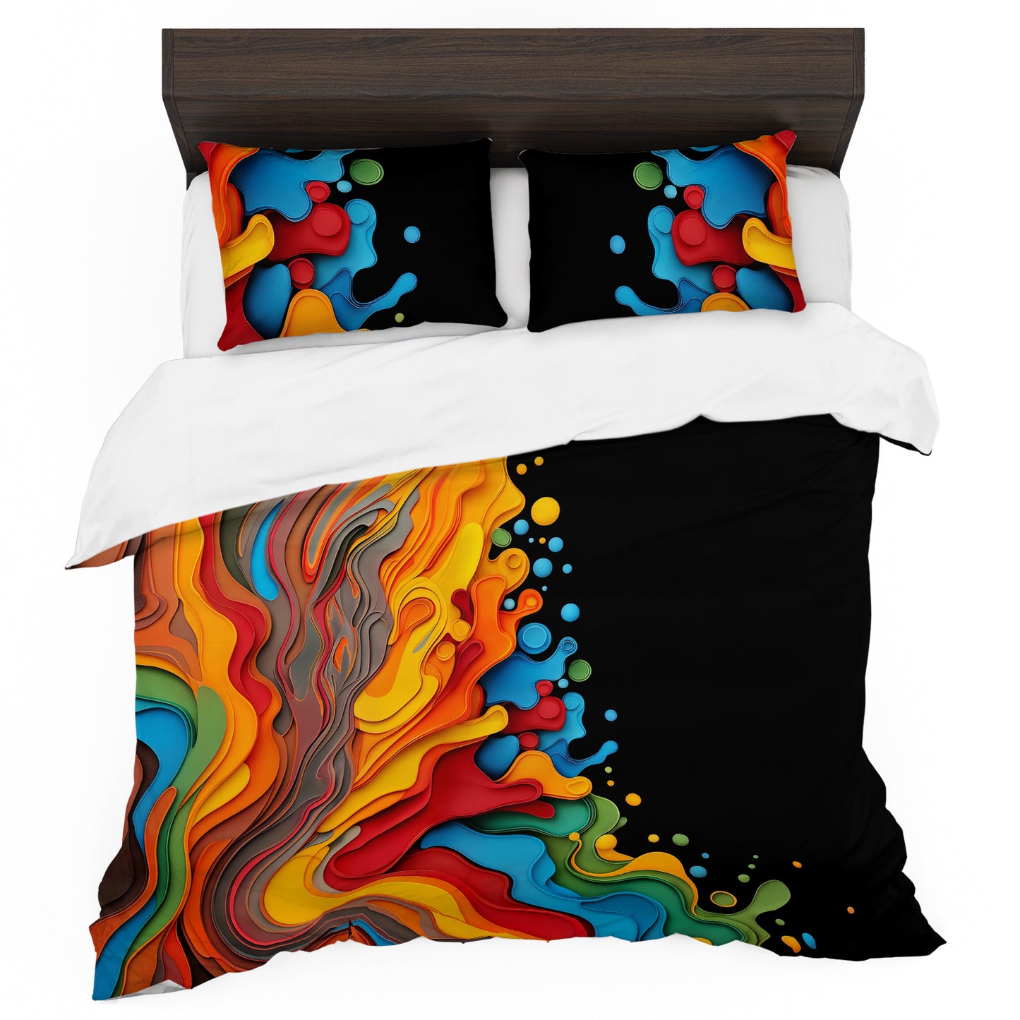 Splash on Black Duvet Cover Set