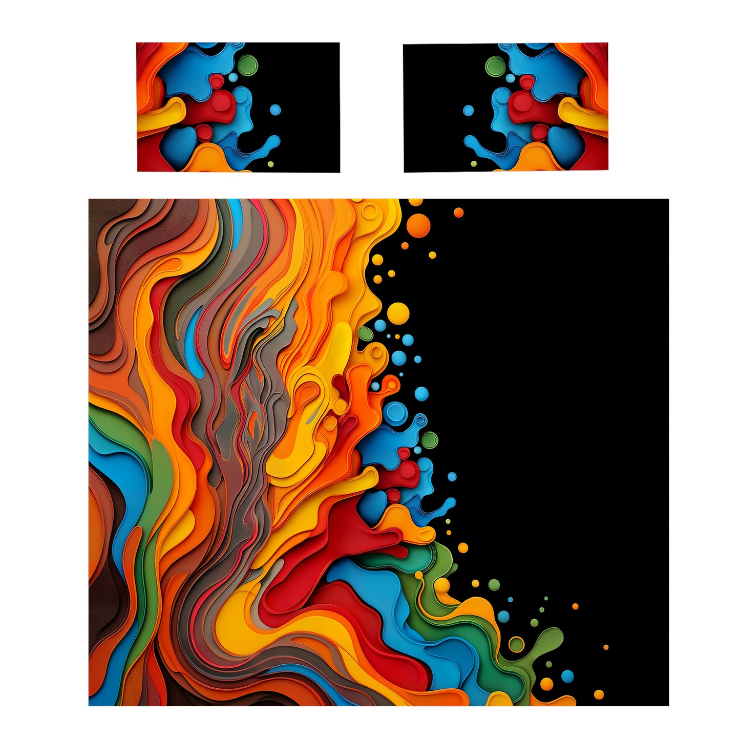 Splash on Black Duvet Cover Set