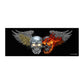 Split Skull Silver Flames Large Desk Pad by Wikus Schalkwyk