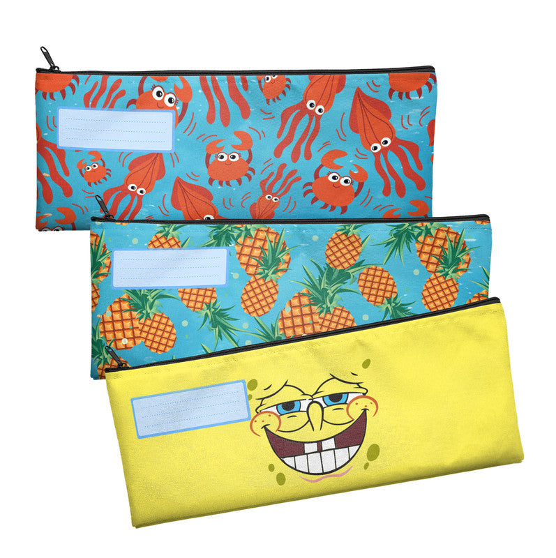 Zip & Go Sponge Bob Under The Sea Pencil Bags Set of 3