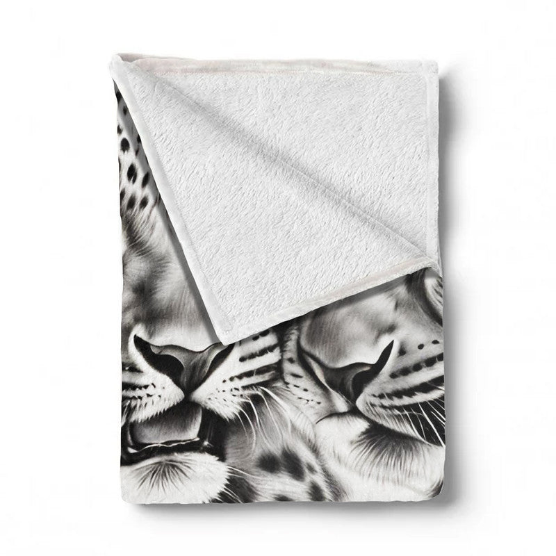 Spotted Companions Leopard Babies Light Weight Fleece Blanket by Nathan Pieterse