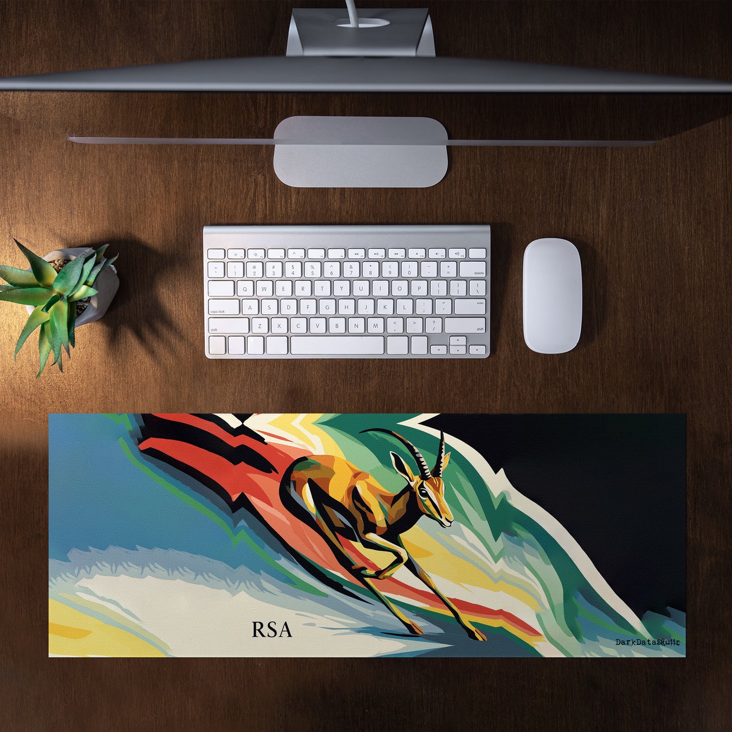 Neon Nexus Desk Pad by Wikus Schalkwyk