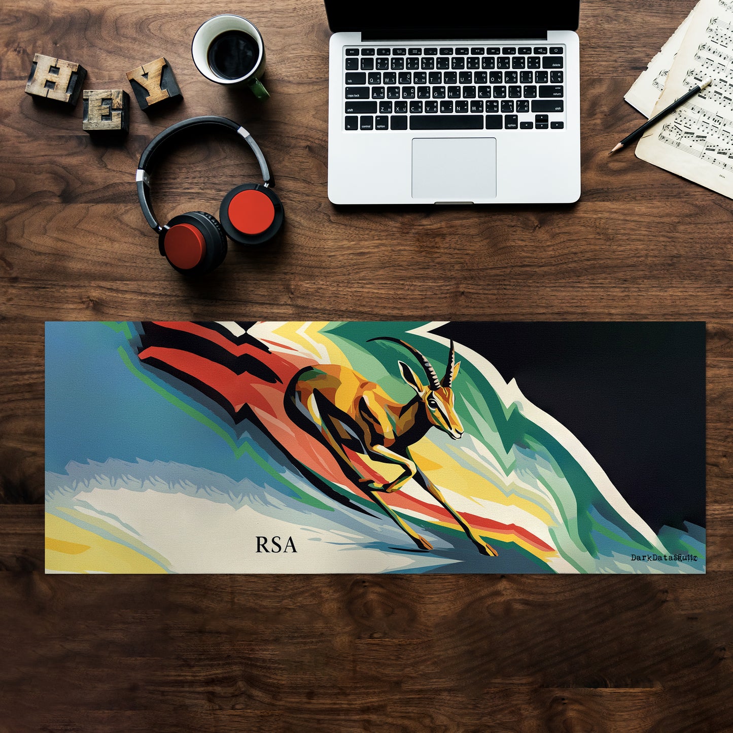 Neon Nexus Desk Pad by Wikus Schalkwyk