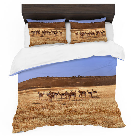 Springbok herd Duvet Cover Set by Fanie Heymans