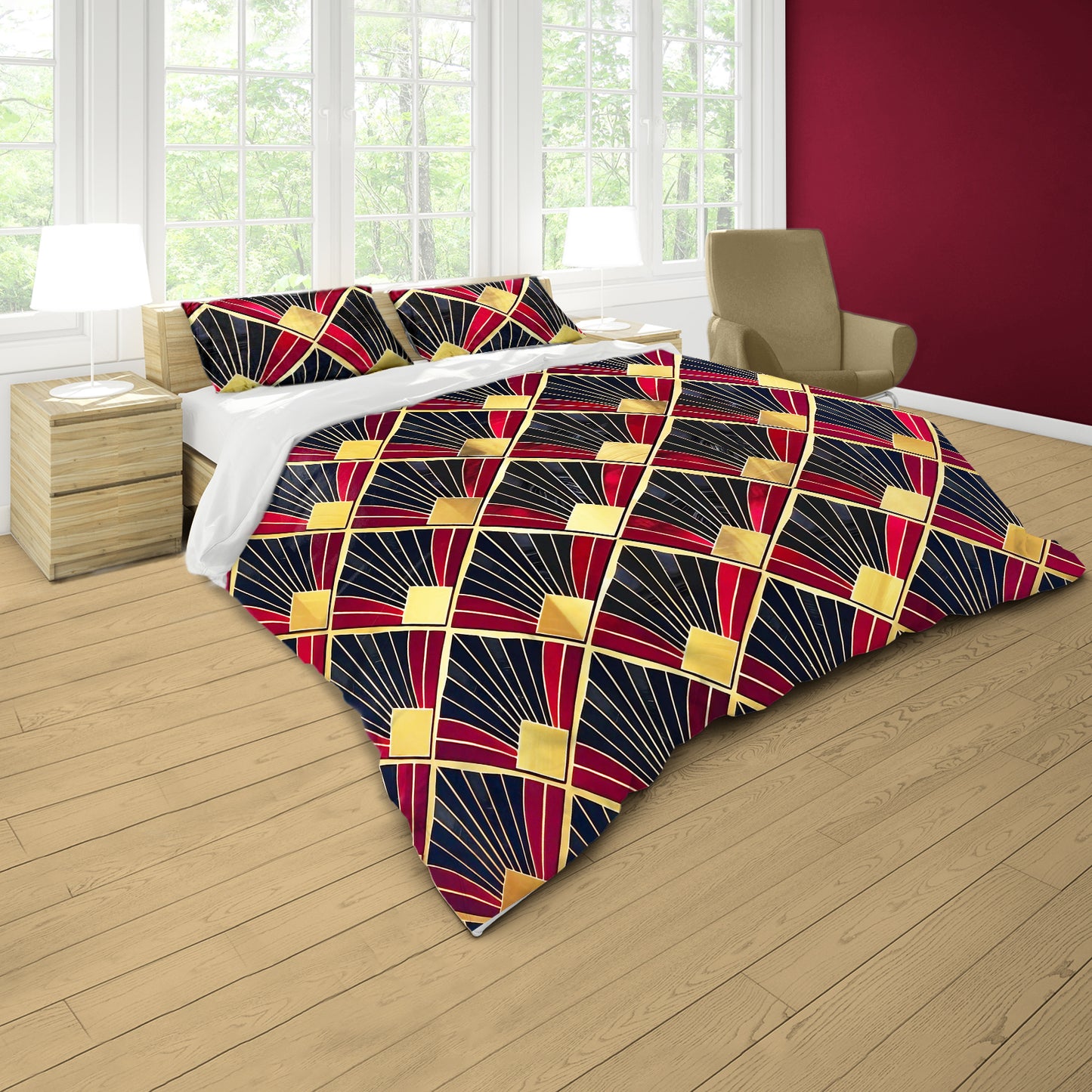 Square Fans Duvet Cover Set