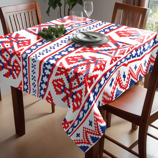 Squares and Triangles Square Tablecloth