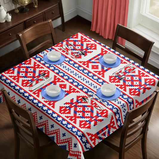 Squares and Triangles Square Tablecloth