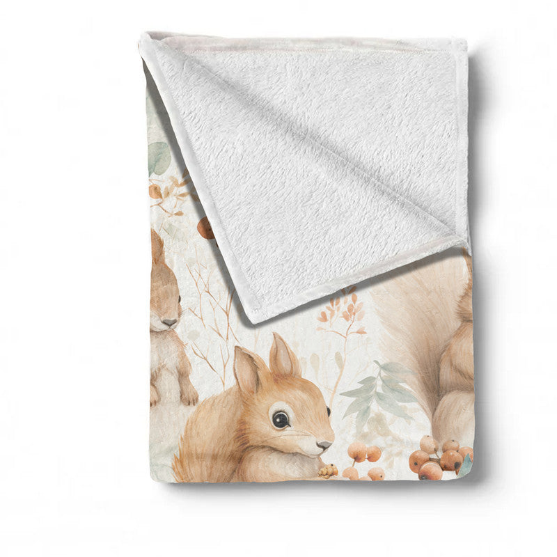 Squirrel Creche Minky Blanket
