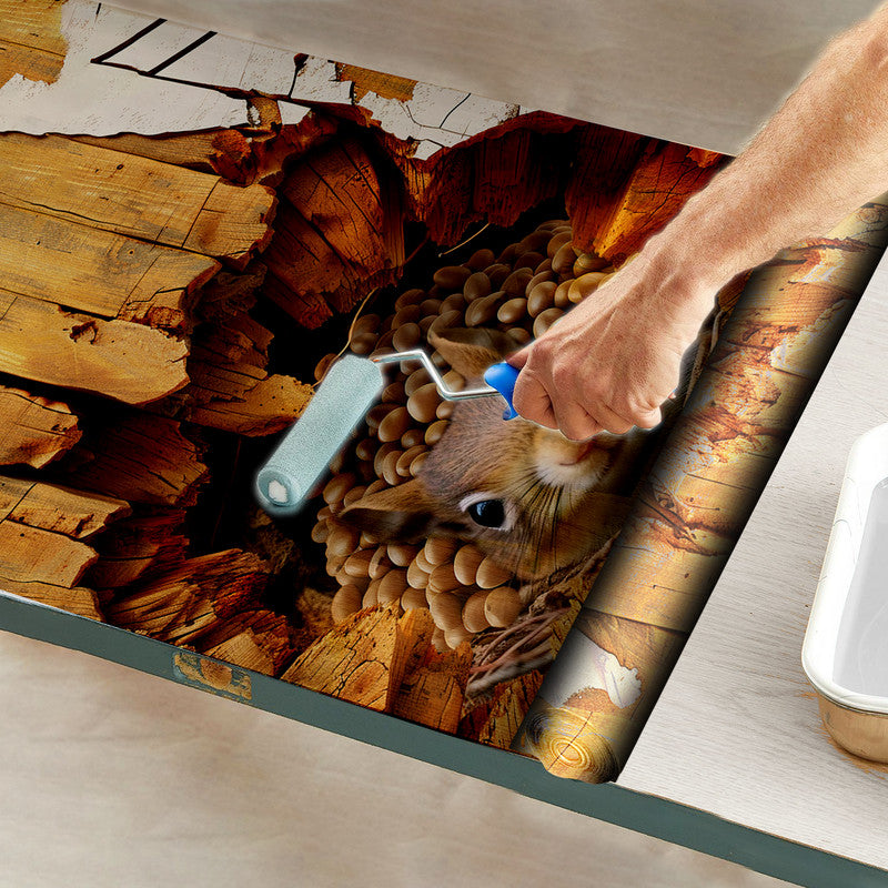 Squirrel In Burrow Door Decoupage