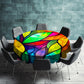 Stained Glass Leaves Round Tablecloth