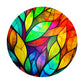 Stained Glass Leaves Round Tablecloth