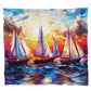Stained Glass Ocean Light Weight Fleece Blanket by Wikus Schalkwyk