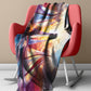 Stained Glass Ocean Light Weight Fleece Blanket by Wikus Schalkwyk