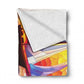 Stained Glass Ocean Light Weight Fleece Blanket by Wikus Schalkwyk