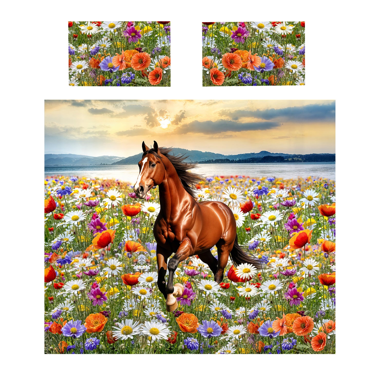 Stallion Blooming Freedom Duvet Cover Set